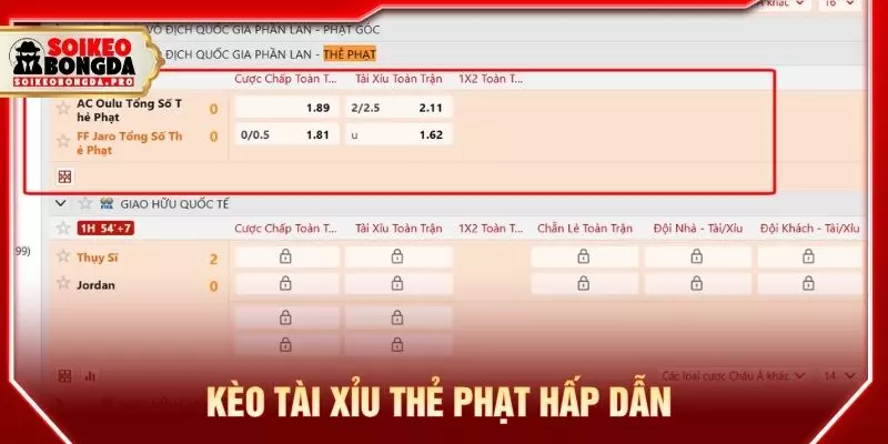 kèo tài xỉu thẻ phạt