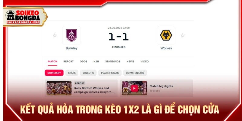 Kết quả Hòa trong kèo 1x2 là gì để chọn cửa hợp lý