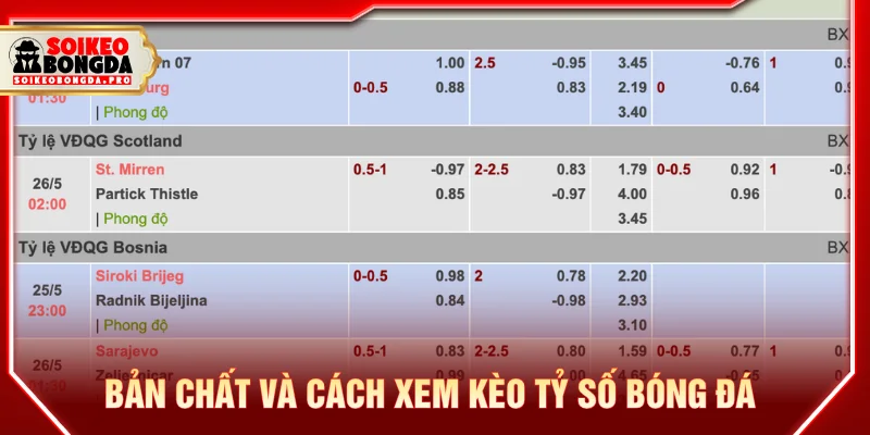 Khái niệm kèo tỷ số là gì