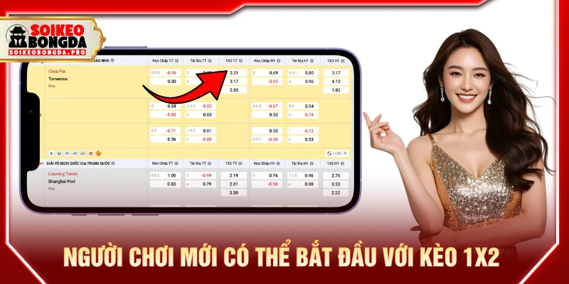 Người chơi mới có thể bắt đầu với kèo 1x2 dễ hiểu