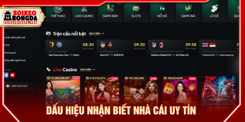 Tổng hợp các dấu hiệu nhận biết trang cá cược uy tín